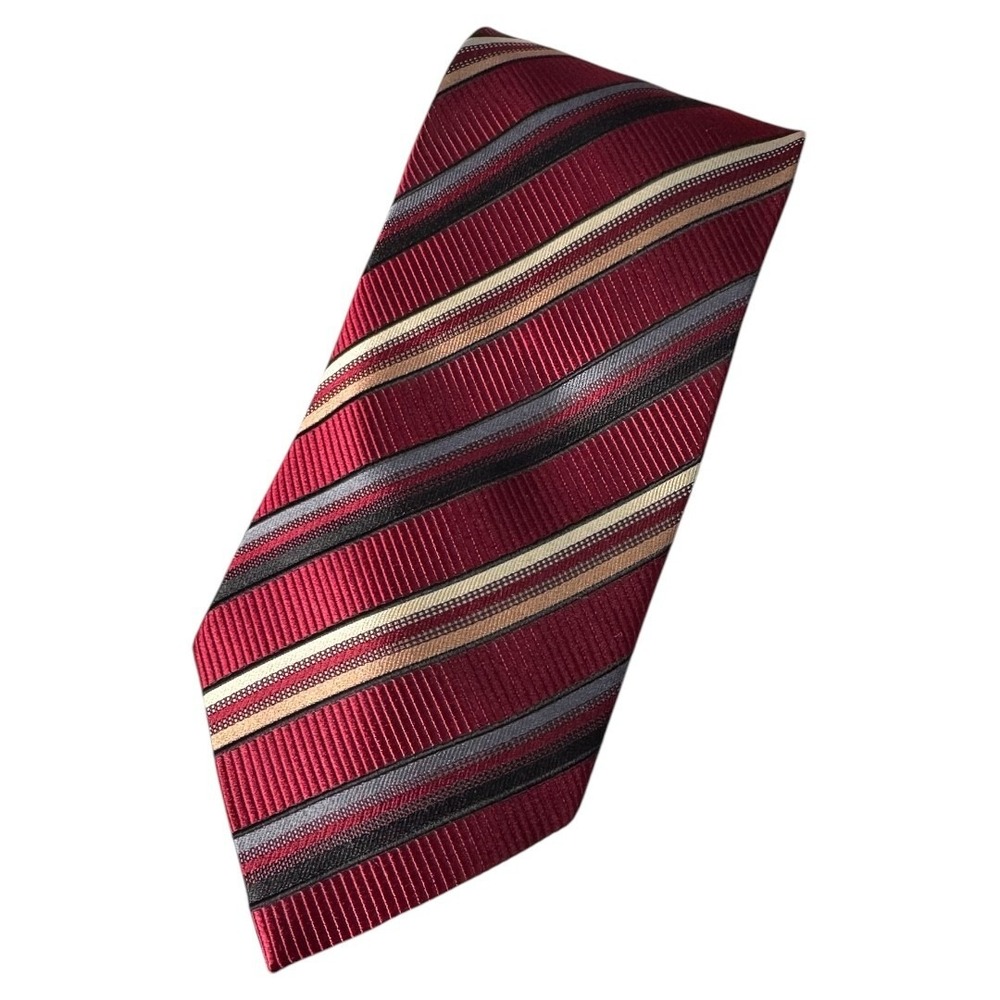 Valerio Garati silk dark red/burgundy tie with‎ stripes